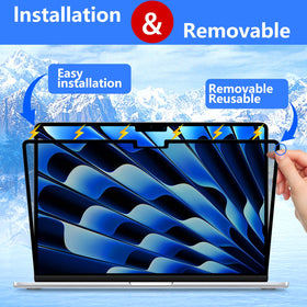 ZOEGAA MacBook Air privacy screen anti-glare close-up reduces reflections