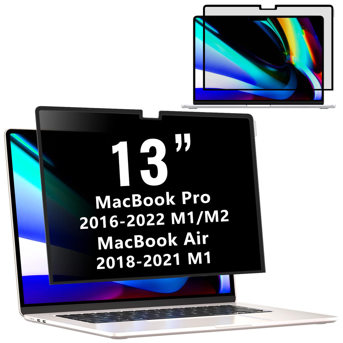 ZOEGAA MacBook Air privacy screen front view with privacy protection and glare reduction