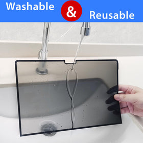 ZOEGAA MacBook Air privacy screen in public usage in a cafe or meeting space