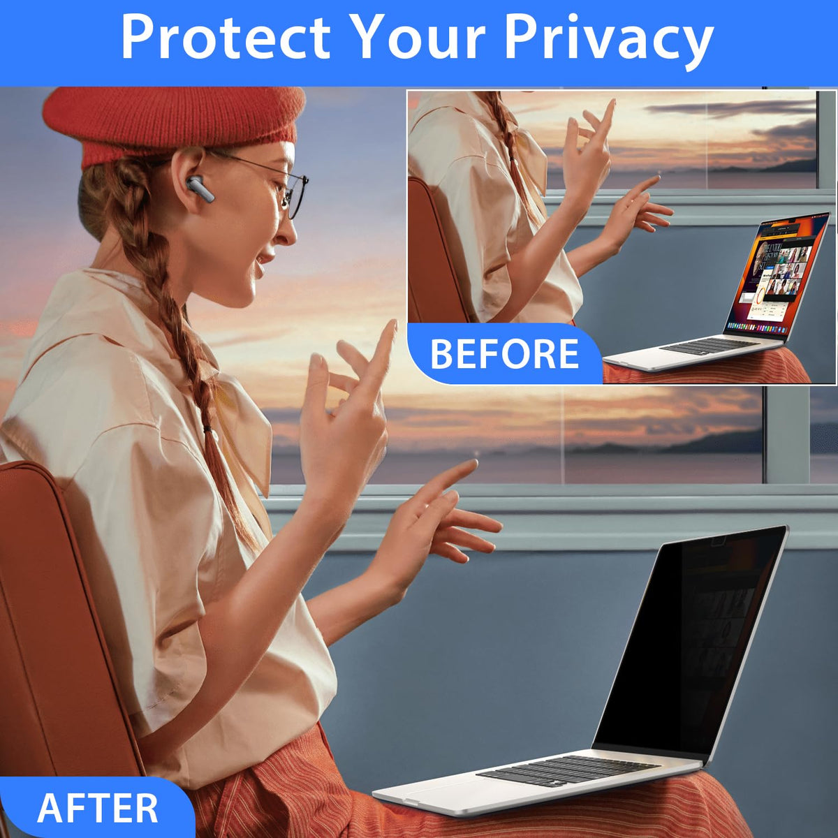 ZOEGAA MacBook Air privacy screen protects against scratches during daily use