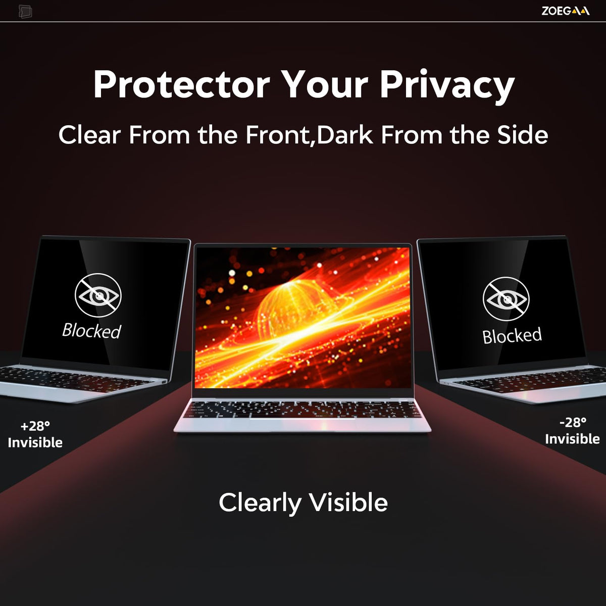 ZOEGAA removable install tab allows quick on/off privacy while traveling