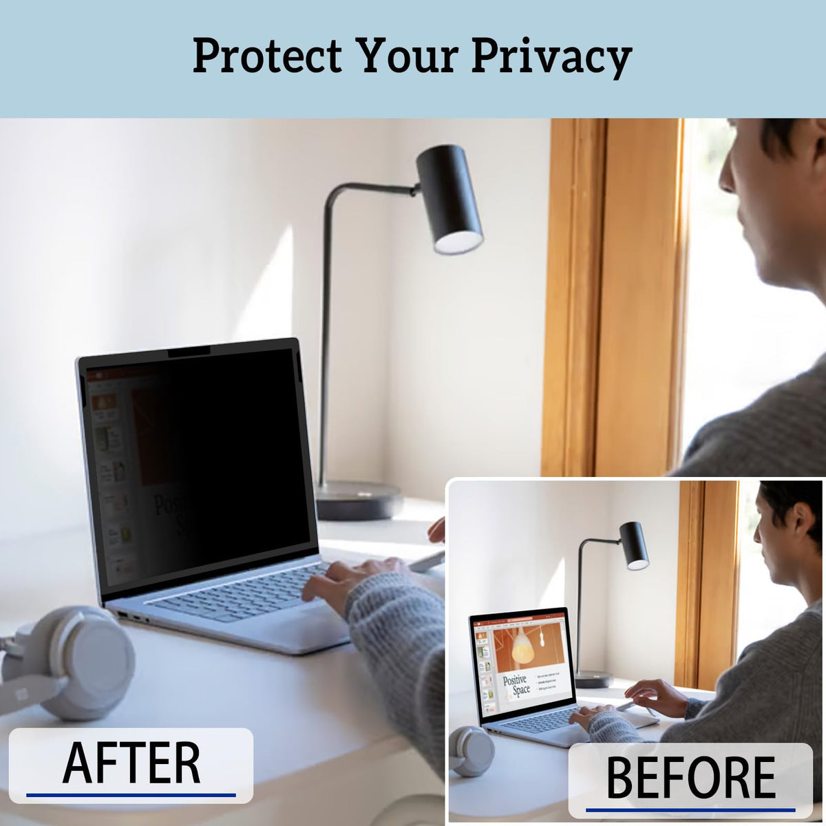 ZOEGAA screen alongside ruler showing precise 15 inch compatibility