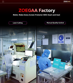 ZOEGAA closeup of dual matte glossy texture showing anti-glare benefit