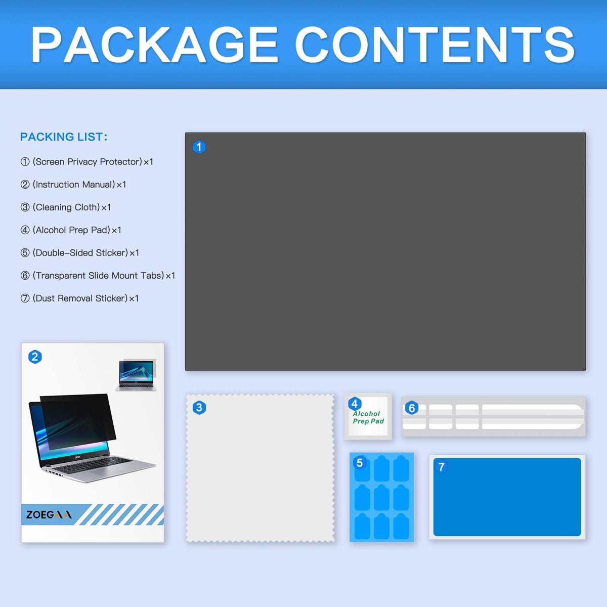 ZOEGAA travel workspace scenario featuring privacy screen in use
