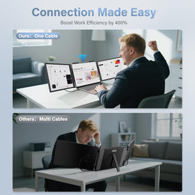 ZokoTop One Cable right display uses wireless Miracast or AirPlay for easy casting.