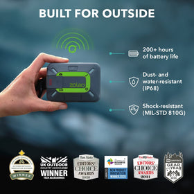 ZOLEO long battery life indicator in rugged, go-anywhere design.