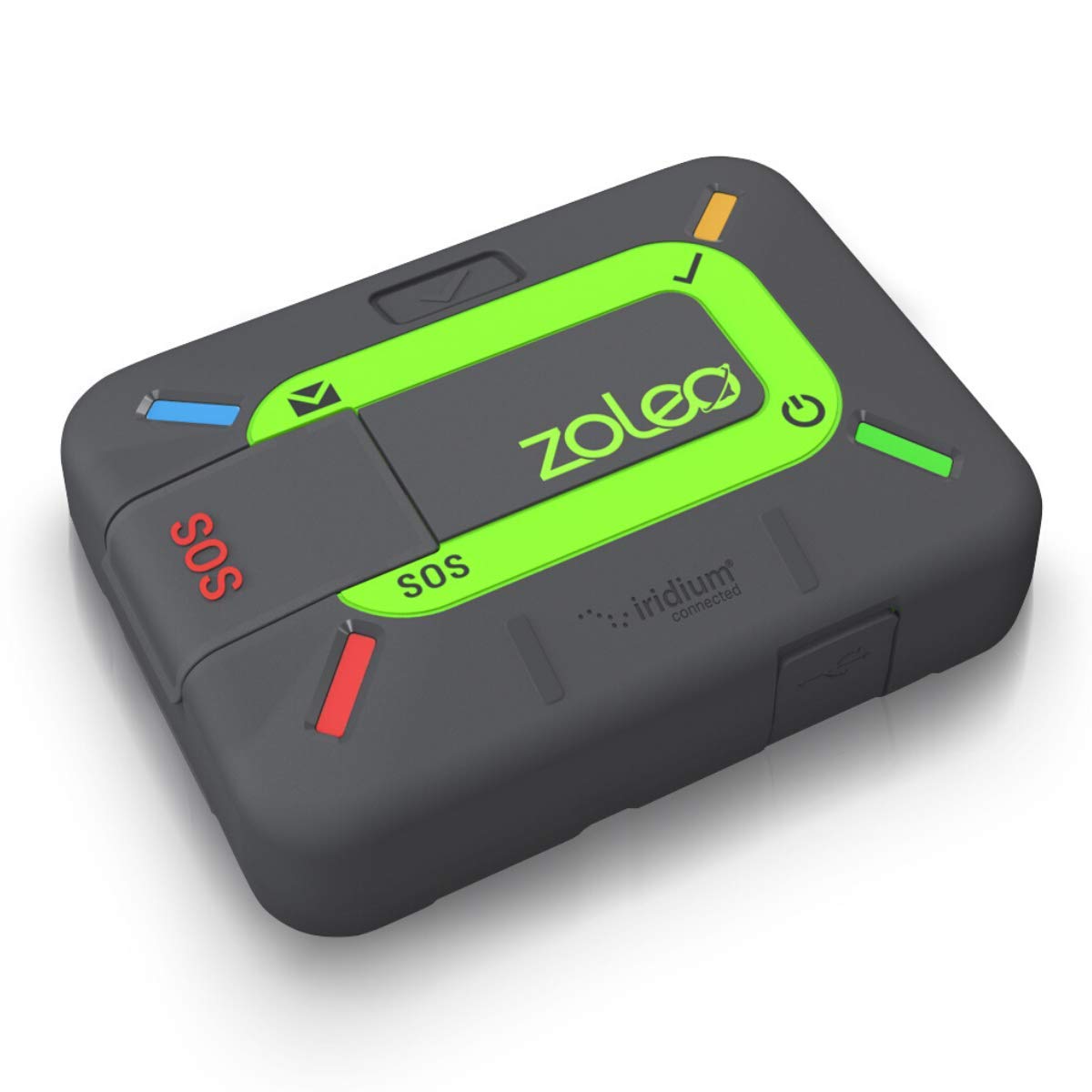 ZOLEO Satellite Communicator front view highlighting rugged reliability for off-grid messaging.