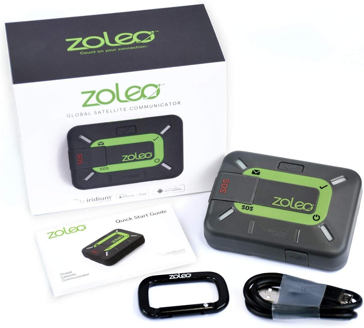 ZOLEO Renewed app interaction shows weather forecasts and long-form messaging.