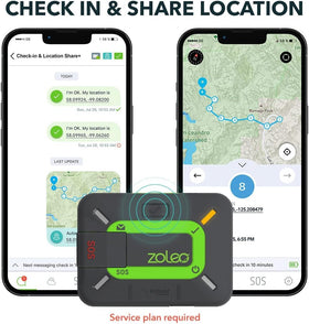ZOLEO Renewed in-use with phone demonstrates seamless smartphone messaging via satellite.