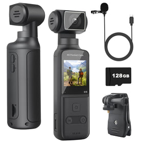 ZOMFOM 4K body camera front view with compact display for quick framing