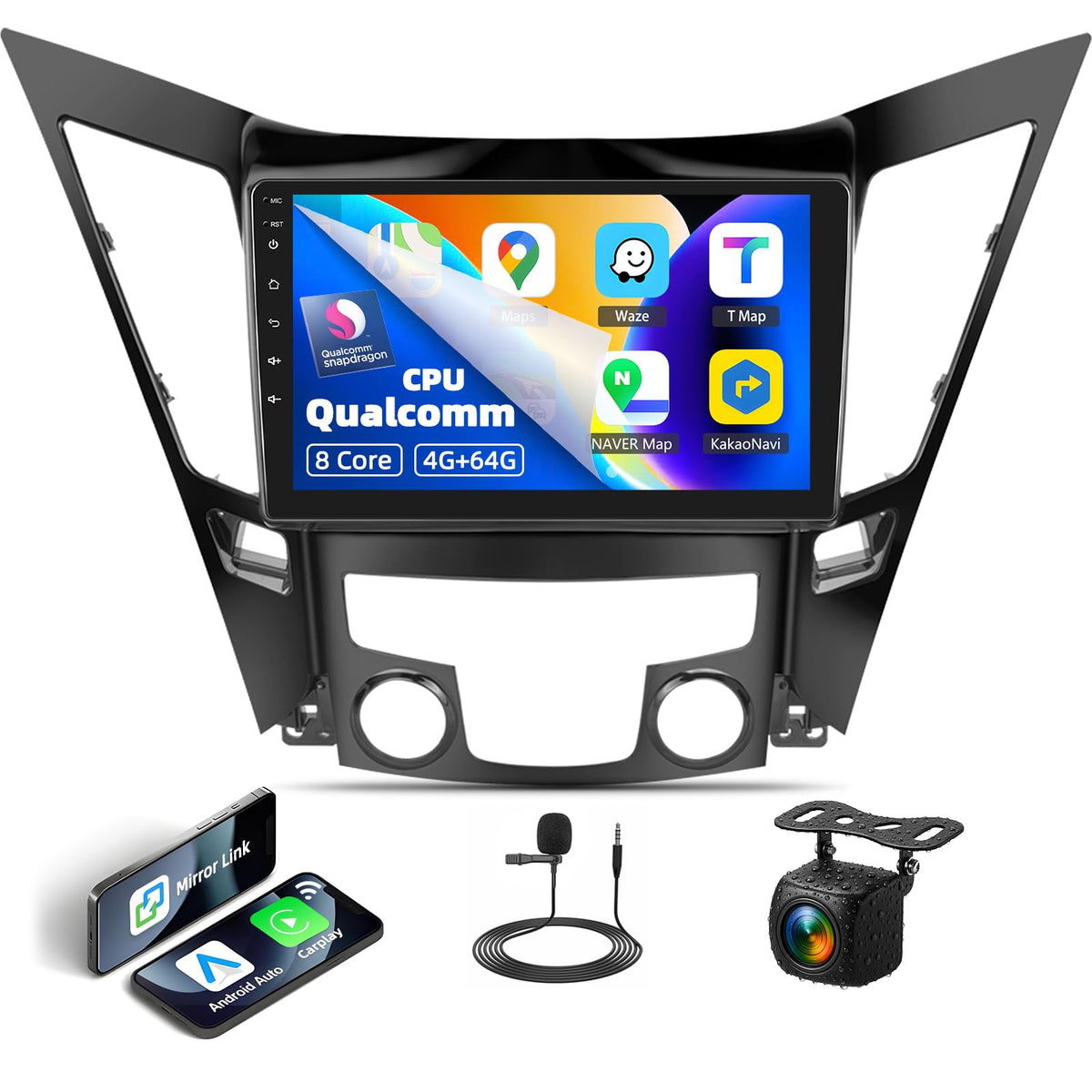 Zomolither 9-inch IPS touchscreen for intuitive in-car navigation and apps