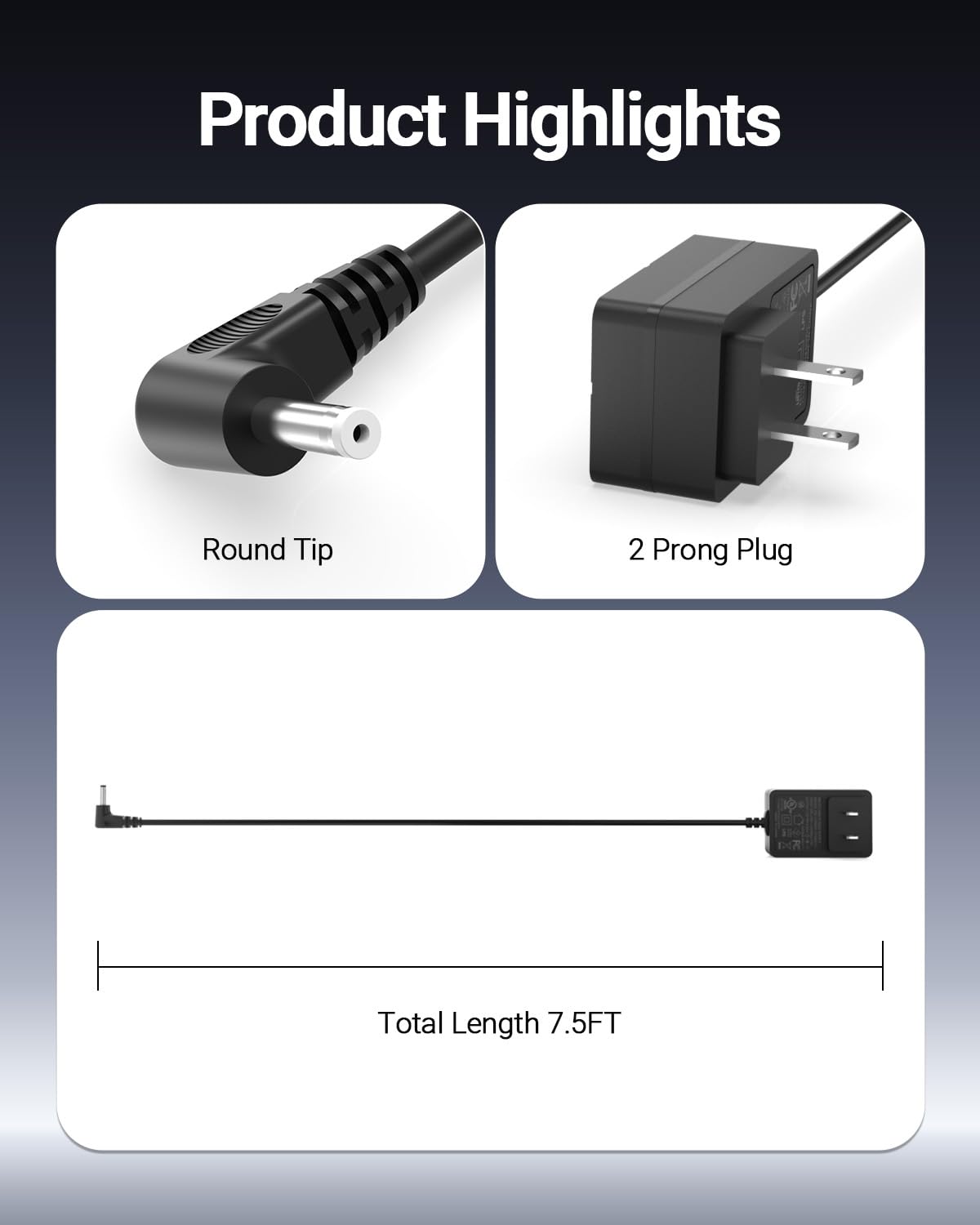 Zondol close-up of connector and cord emphasizes secure plug-in experience.
