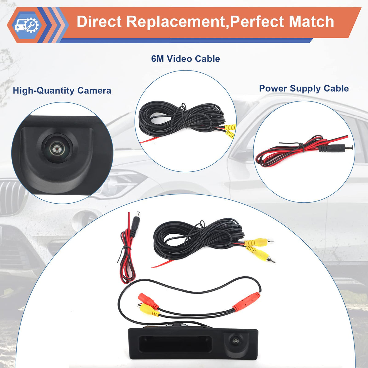 ZONFANT video cable and power lead showing included wiring convenience
