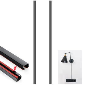 Zonon cord cover with brushed-metal finish conceals cables for a sleek look.