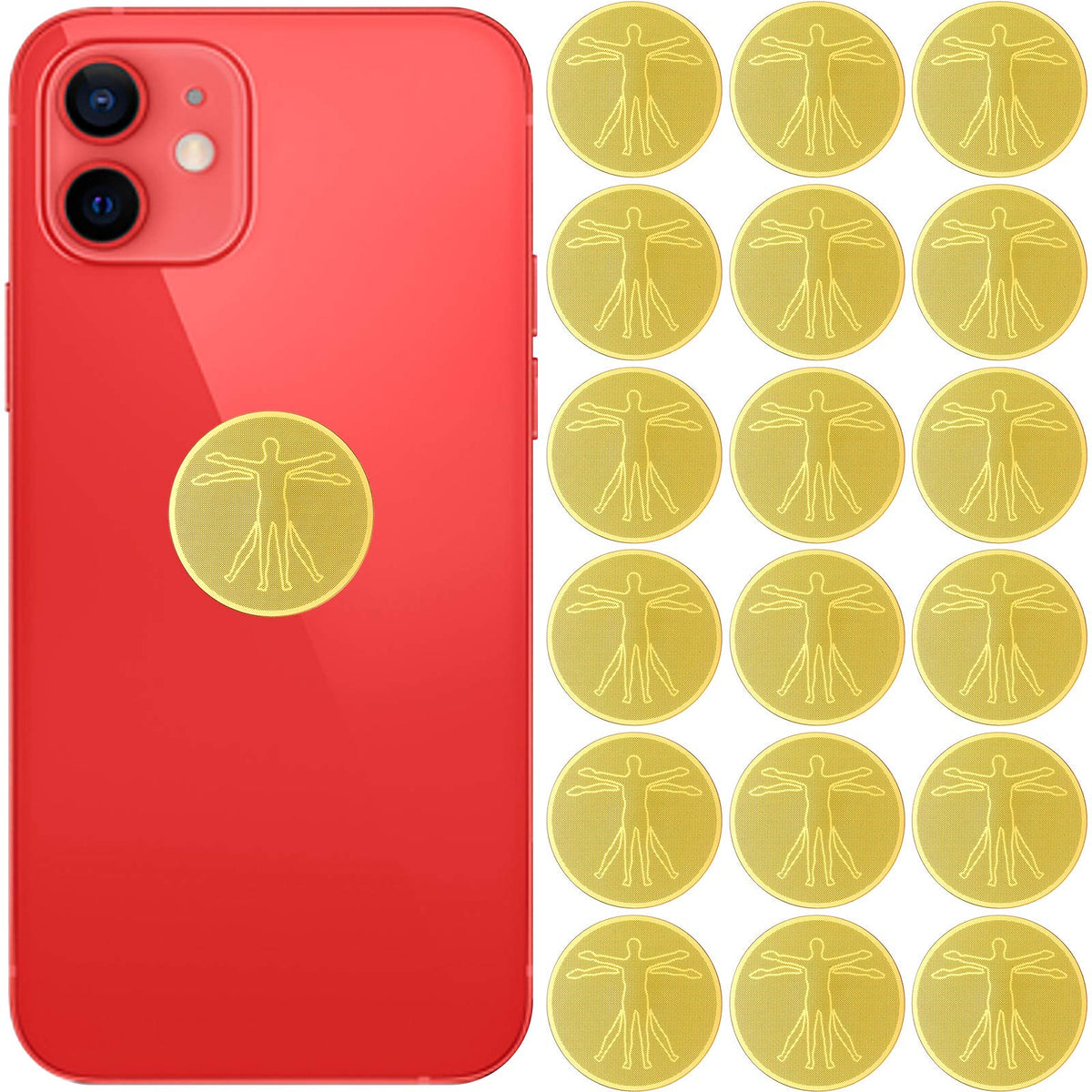 Zonon emf-stickers on back of phone reduce exposure during daily use