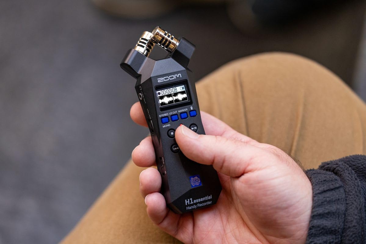 Zoom H1 Essential side controls highlight easy access for fast setup during shoots.