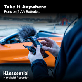 Zoom H1 Essential XY mics emphasize rich stereophony for interviews and performances.