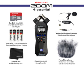 Zoom H1essential side view, compact design for discreet field recording