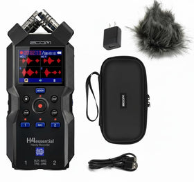 Zoom H4essential front view with controls for quick field setup.