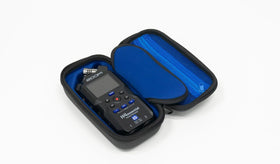 Zoom H4essential on tripod offers stable field recording.