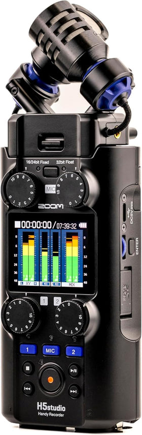 Padded shell case protects the Zoom H5studio during transport
