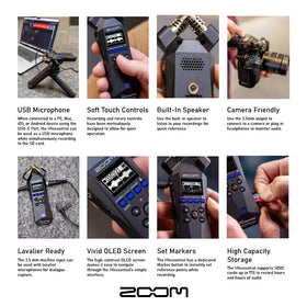 Zoom Lavalier condenser microphone, clip-on mic for clear dialogues