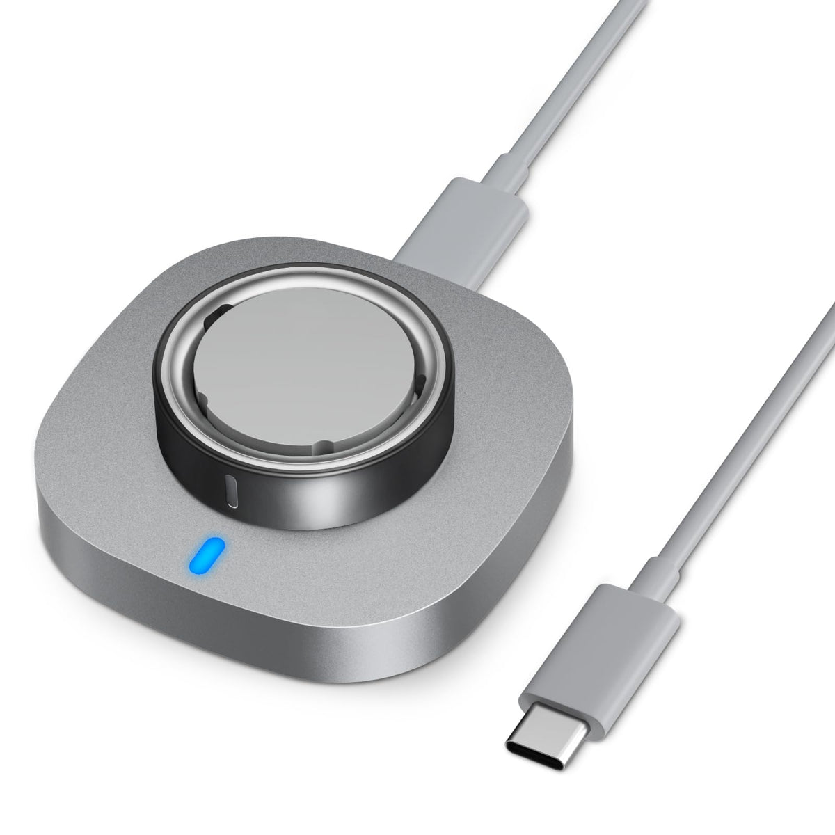 ZOOROO front view charging dock showing compact design and stable cradle benefit