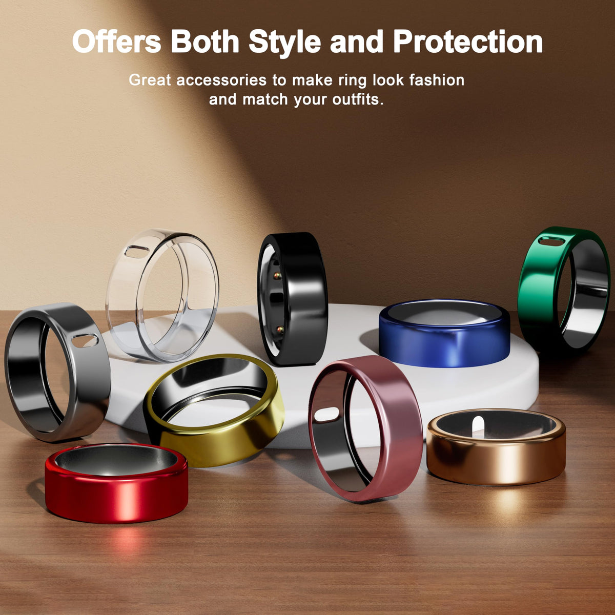 ZOOROO Oura ring cover with charging hole aligned for easy charging.