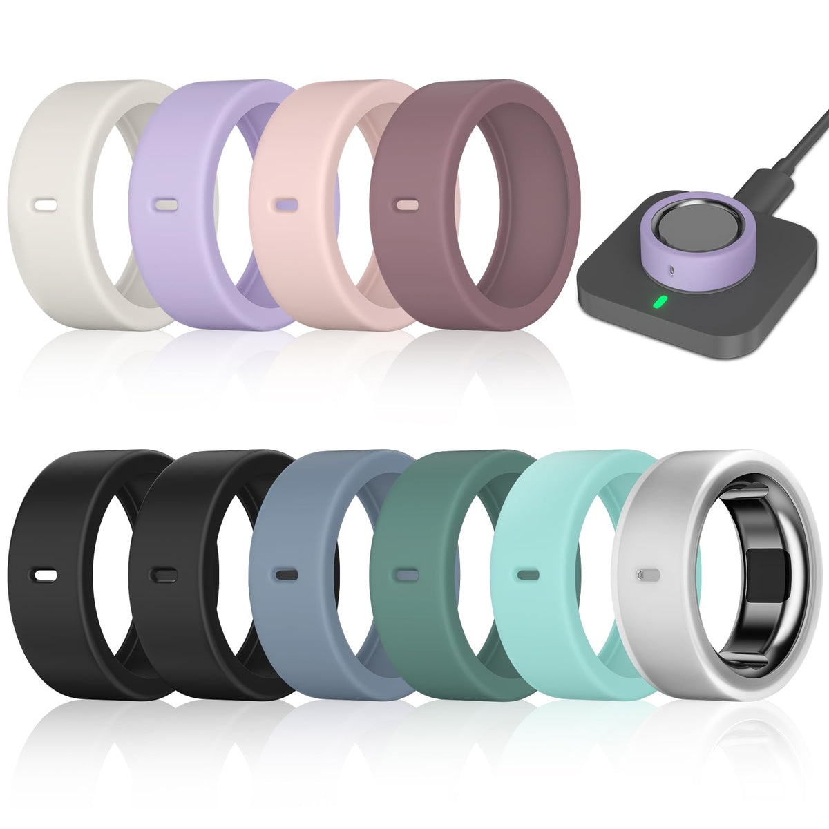 ZOOROO ring cover on Oura Ring Gen4 Ceramic, anti-scratch protection during workouts
