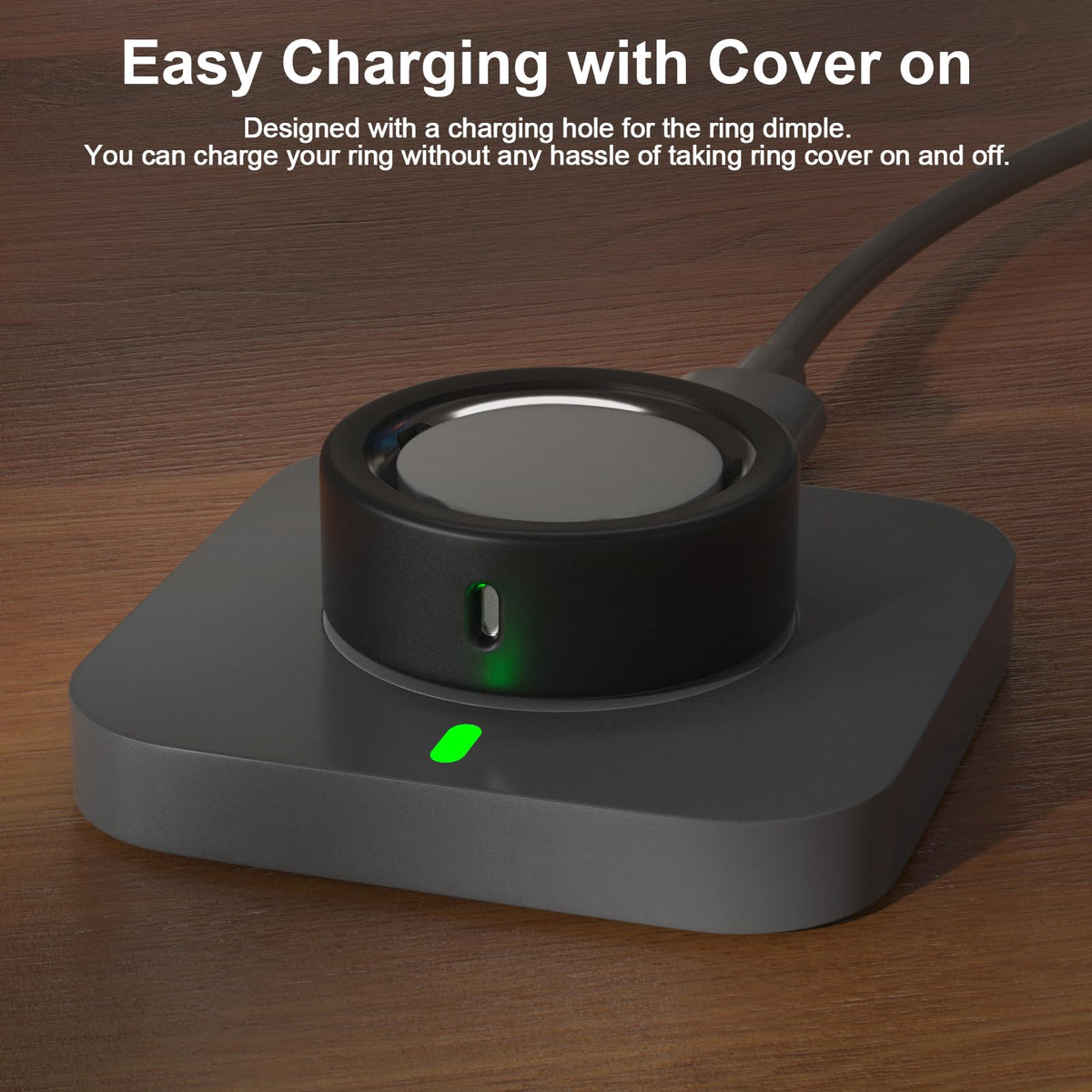 ZOOROO ring cover charging hole design enabling charge without removal