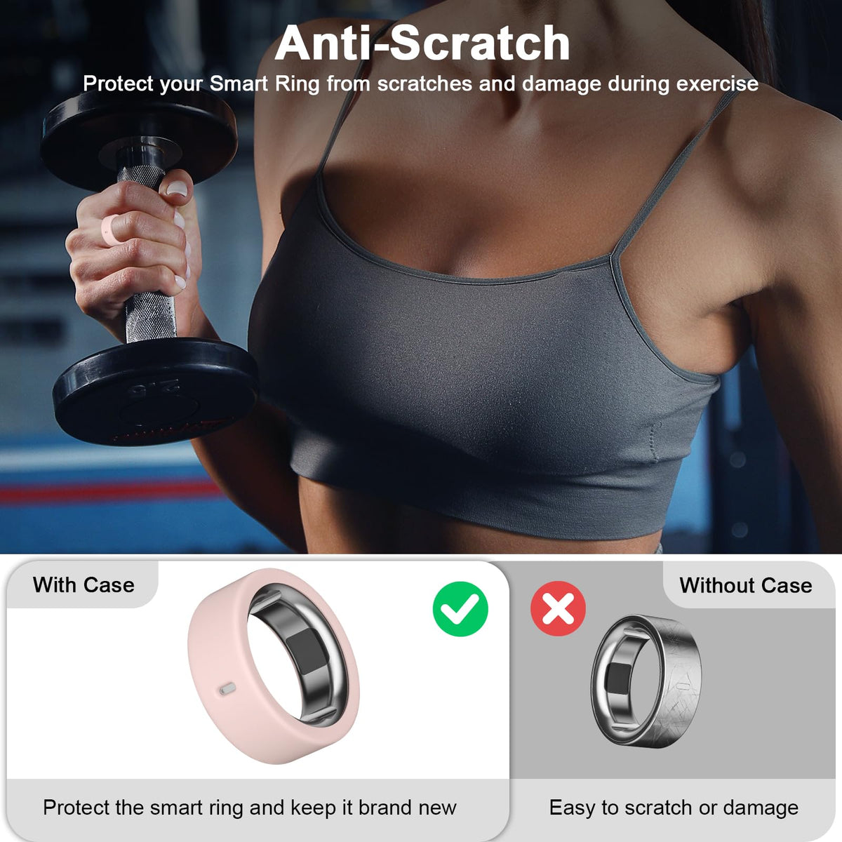 Soft silicone texture of ZOOROO ring cover, skin-friendly and comfortable to wear