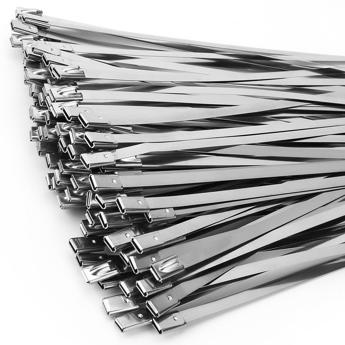 ZOOSUNX 16-inch metal zip ties pack for durable, high-strength fastening in tough conditions.