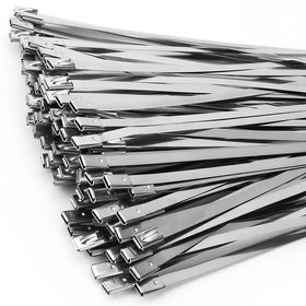 ZOOSUNX 16-inch metal zip ties pack for durable, high-strength fastening in tough conditions.