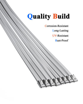 ZOOSUNX heavy-duty zip ties closeup highlights durable 304 stainless steel.