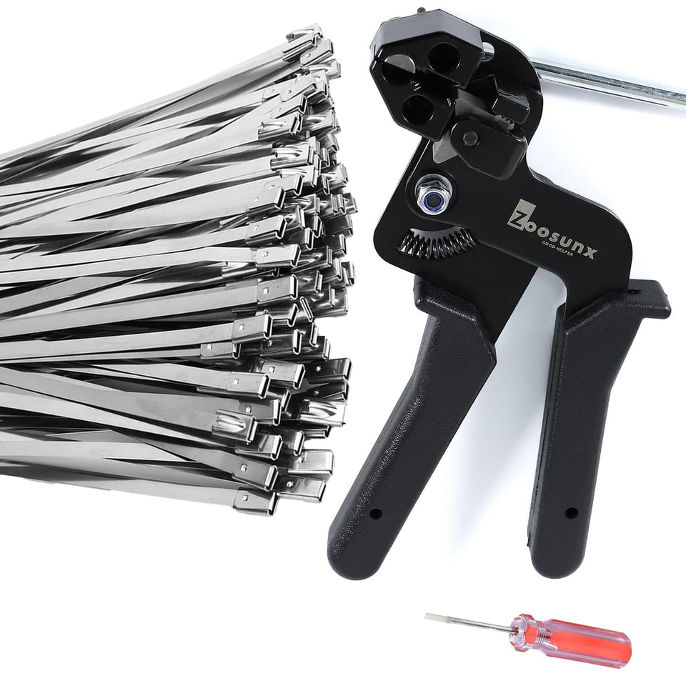 ZOOSUNX metal zip tie tool with ergonomic grip for precise fastening