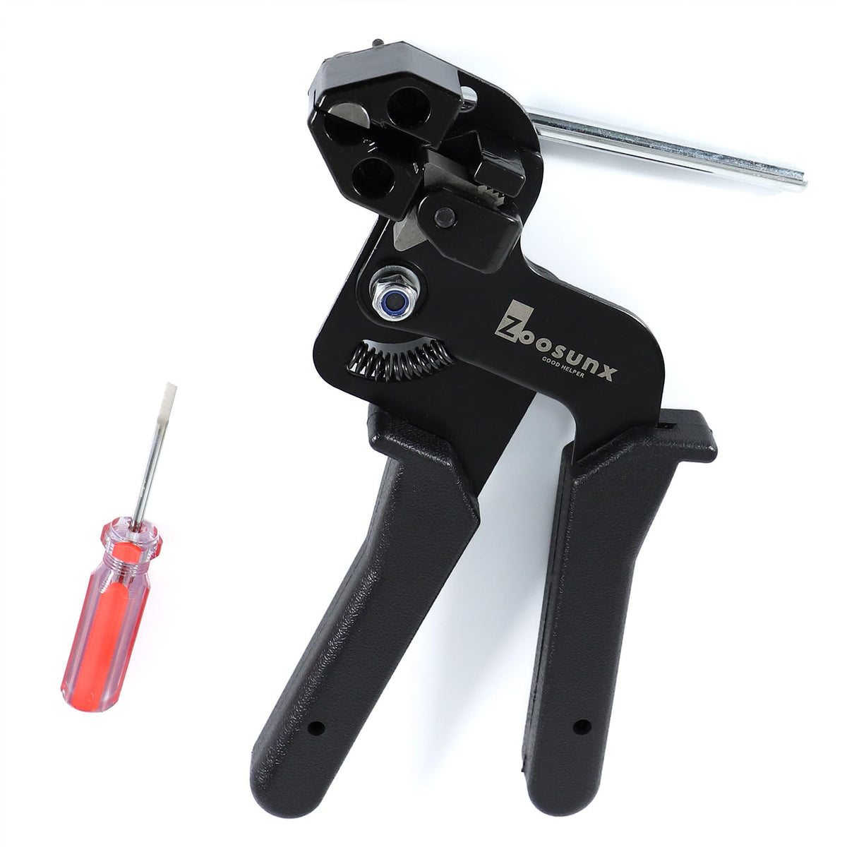 ZOOSUNX metal zip tie tool front view for quick bundling tasks
