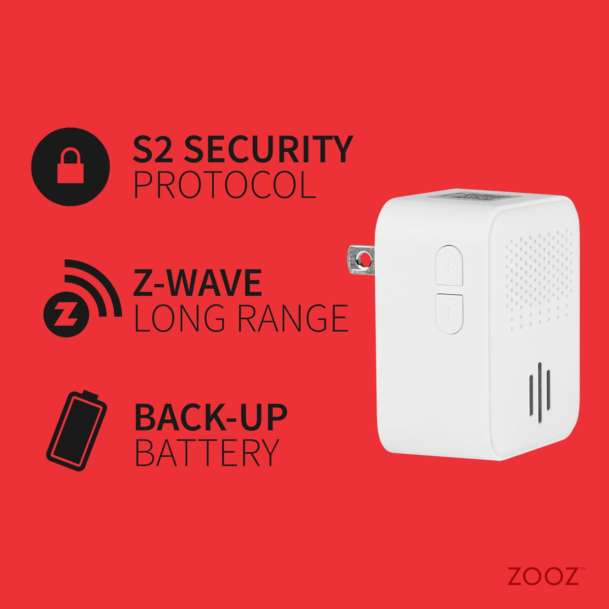 Zooz ZSE50 held in hand for scale highlighting compact size and discreet placement