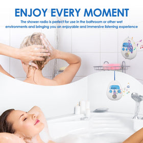 Zopsc Bathroom radio steam-resistant design withstands showers and splashes.