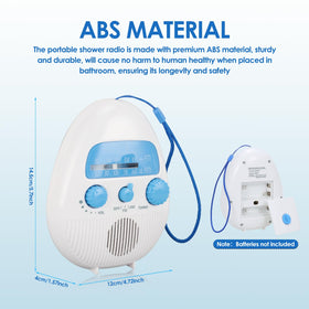 Zopsc Portable shower radio battery-operated for flexible placement.