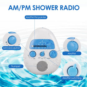 Zopsc Shower Radio premium ABS body for durable wet-environment use.