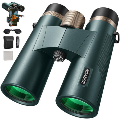 ZORVON 10x42 HD binoculars with ergonomic grip for comfortable extended birdwatching sessions.