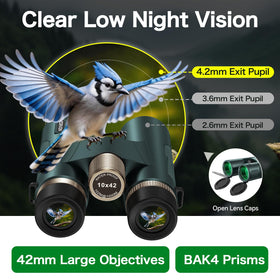 ZORVON 10x42 HD binoculars focus dial for quick, precise adjustment in the field.