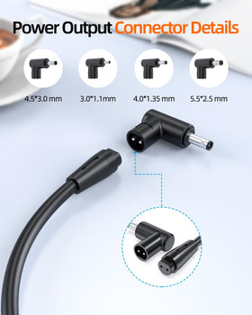 Zouxan 65W charger cable connected for easy setup