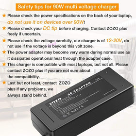 ZOZO 90W universal laptop charger included components ensure easy setup