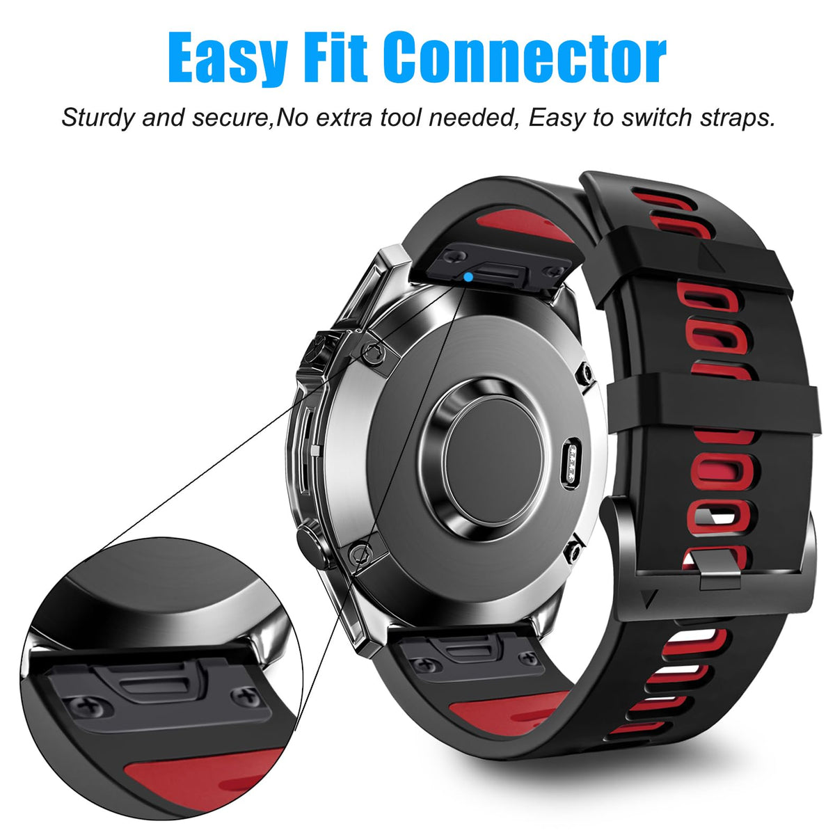 ZPJPPLX 26mm band compatible with Garmin Tactix 8 and Fenix series.