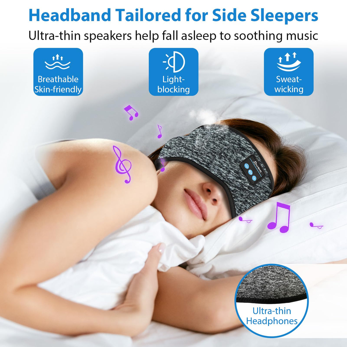ZRUHIG breathable fabric headband keeps you cool during long wear.
