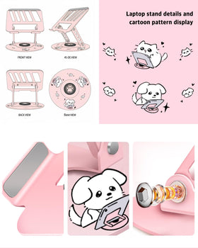 ZSAUTHREE pink 360-degree tablet holder supports multitasking at meetings.