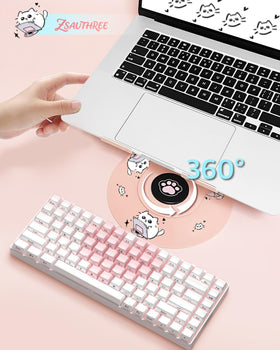 ZSAUTHREE ergonomic height adjustable stand supports comfortable viewing angles.