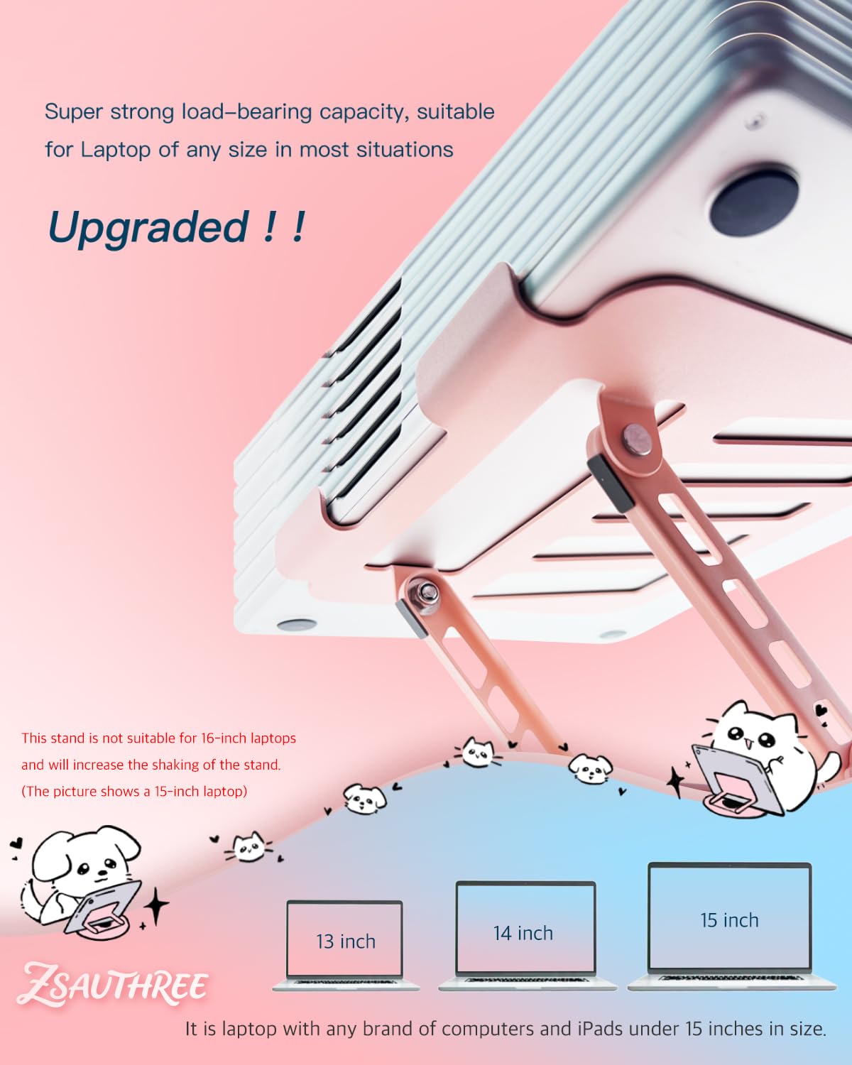 ZSAUTHREE heat-dissipation features with protective padding for safe use.