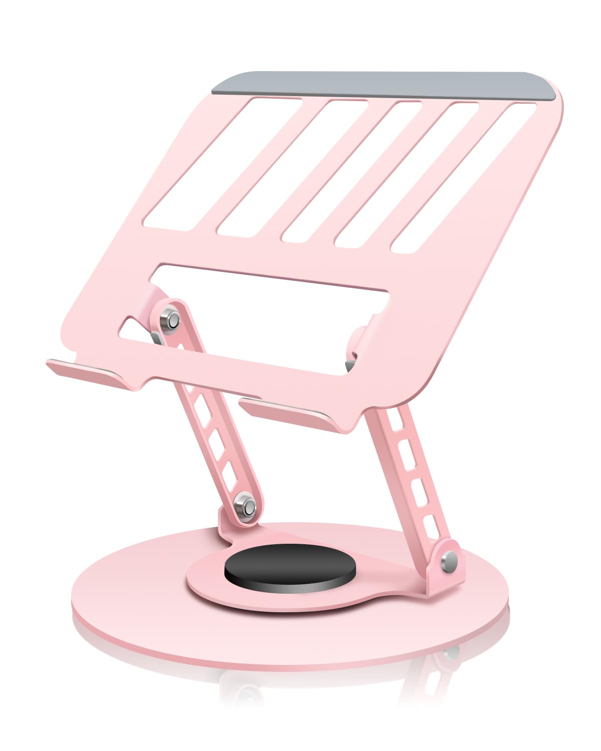 ZSAUTHREE 360° laptop stand with rotating base enabling easy screen sharing during meetings